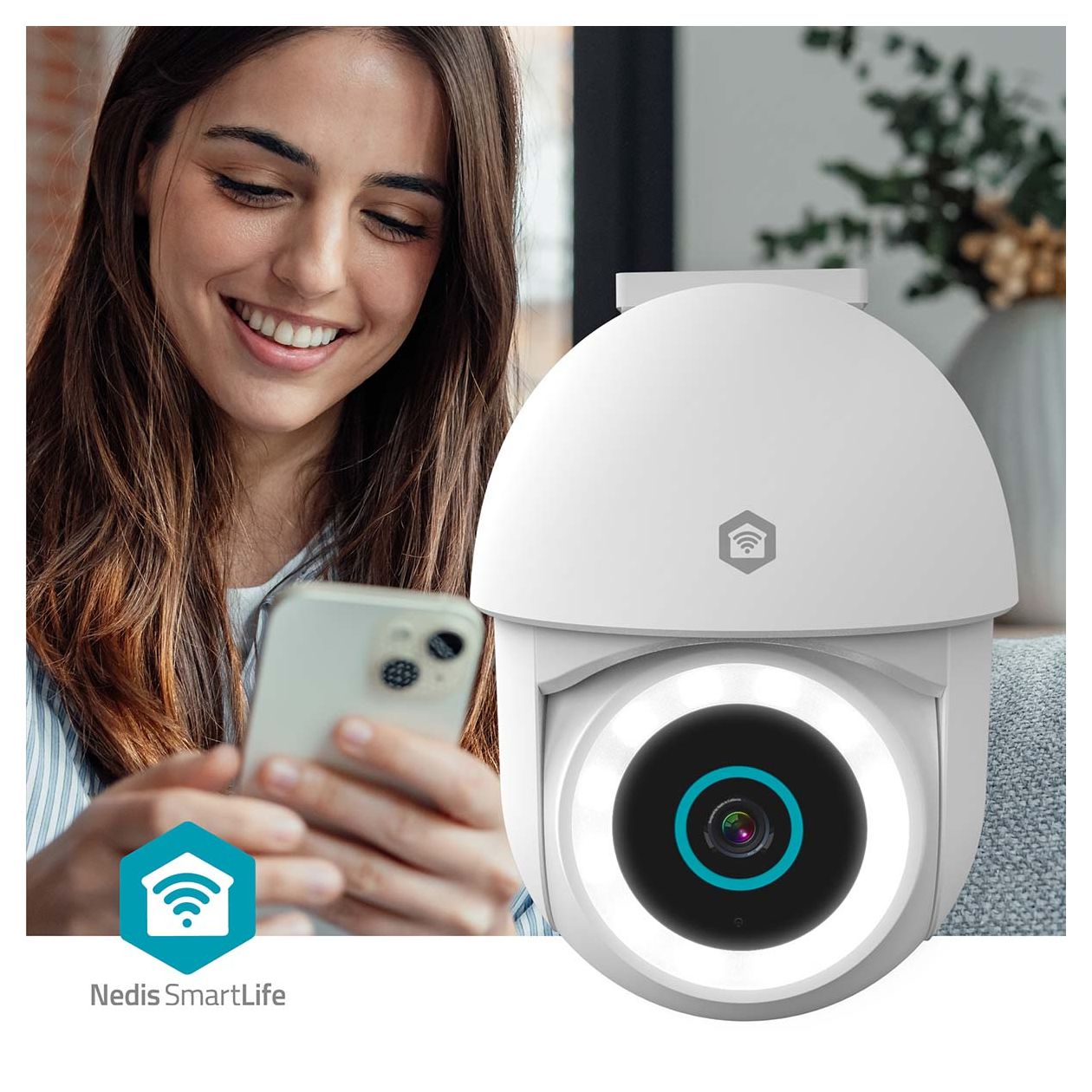 SmartLife WIFICO22CWT 1920 x 1080 Pixel IP-Sicherheitskamera IP65 Außen Nachtsicht  (Weiß) 