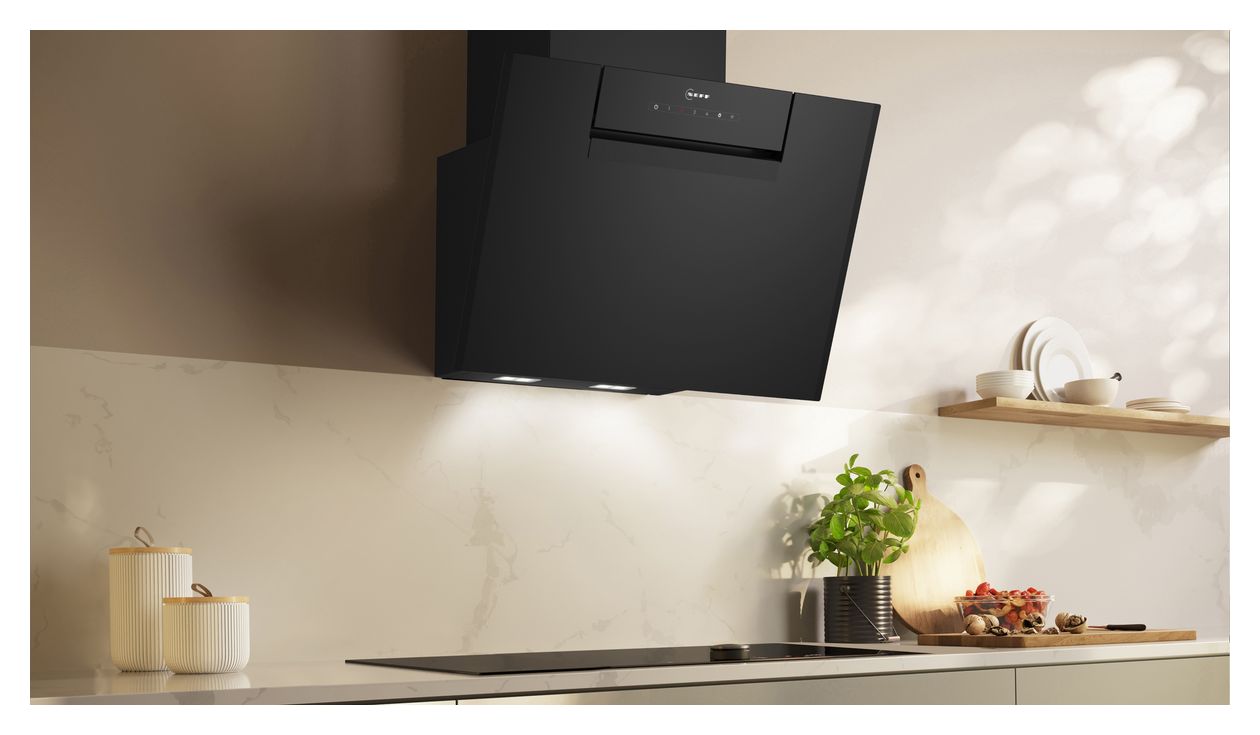 D65IFN1S0 Abluft/Umluft Dunstabzugshaube/Esse Wand 60 cm (Schwarz) 