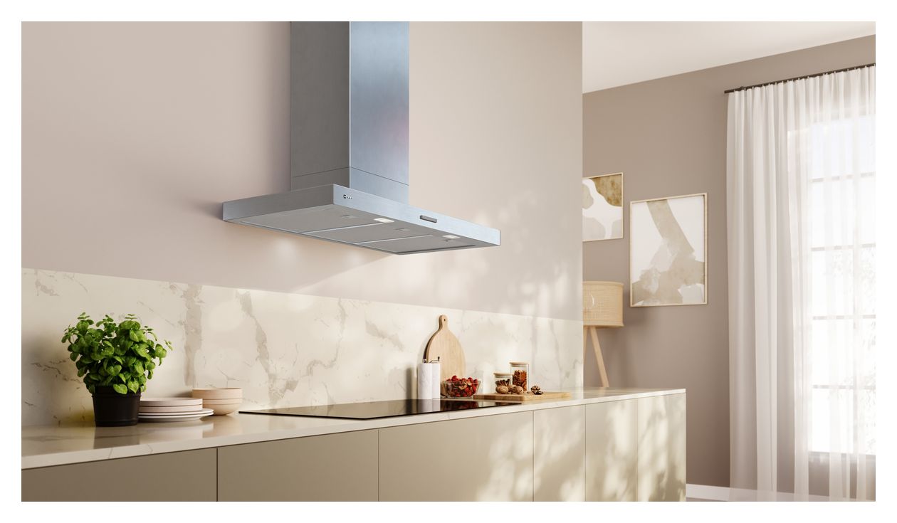 D95BCC2L0 Abluft/Umluft Dunstabzugshaube/Esse Wand 90 cm (Edelstahl) 