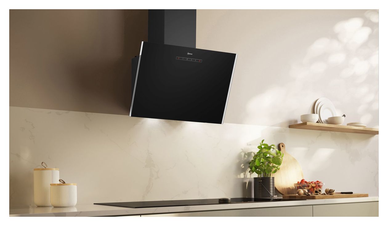 DMK63IDS (D63IDK1S0 + Z51GIU1X3) Abluft/Umluft Dunstabzugshaube/Esse Wand 60 cm (Schwarz) 