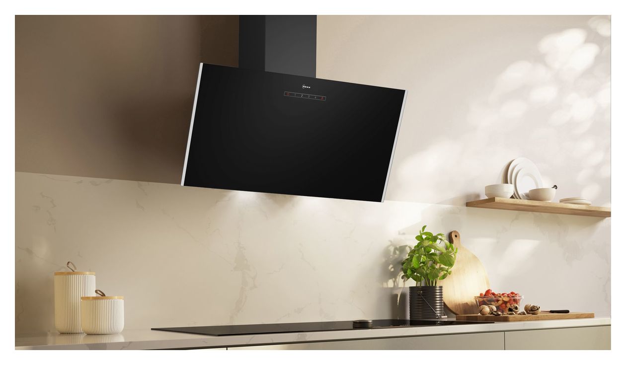 DMK83IDS (D83IDK1S0 + Z51GIU1X3) Abluft/Umluft Dunstabzugshaube/Esse Wand 80 cm (Schwarz) 