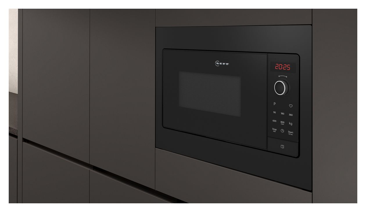 N30 HLAWG25S3 Einbau-Mikrowelle 800 W Größe: klein 5 Stufen (Schwarz) 