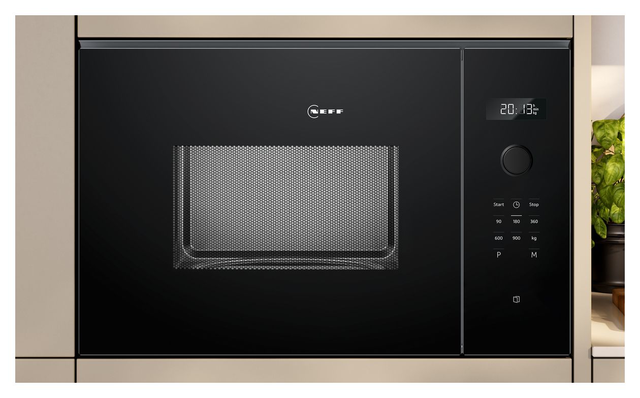 N50 HLAWD53K0 Einbau-Mikrowelle 900 W Größe: mittel 5 Stufen (Schwarz) 