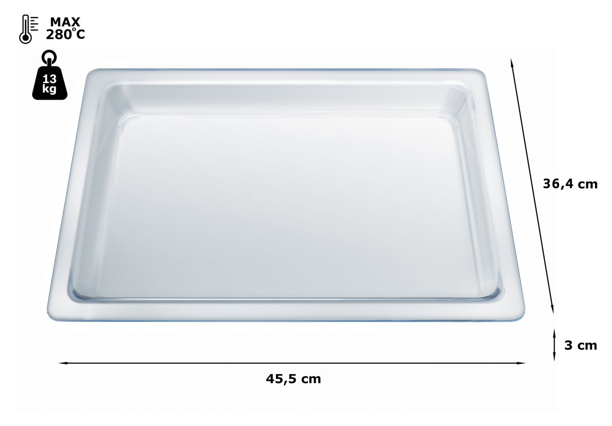 Z11GU20X0 Glaspfanne - 30 x 455 x 364 mm - spülmaschinengeeignet 