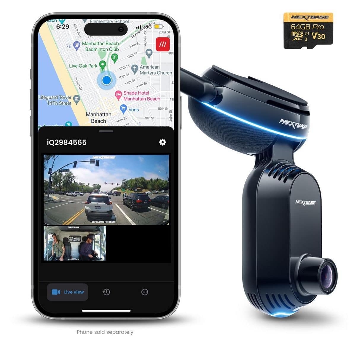 iQ 2K 2560 x 1440 Pixel intelligente Dashcam 2K Ultra HD  (Schwarz) 