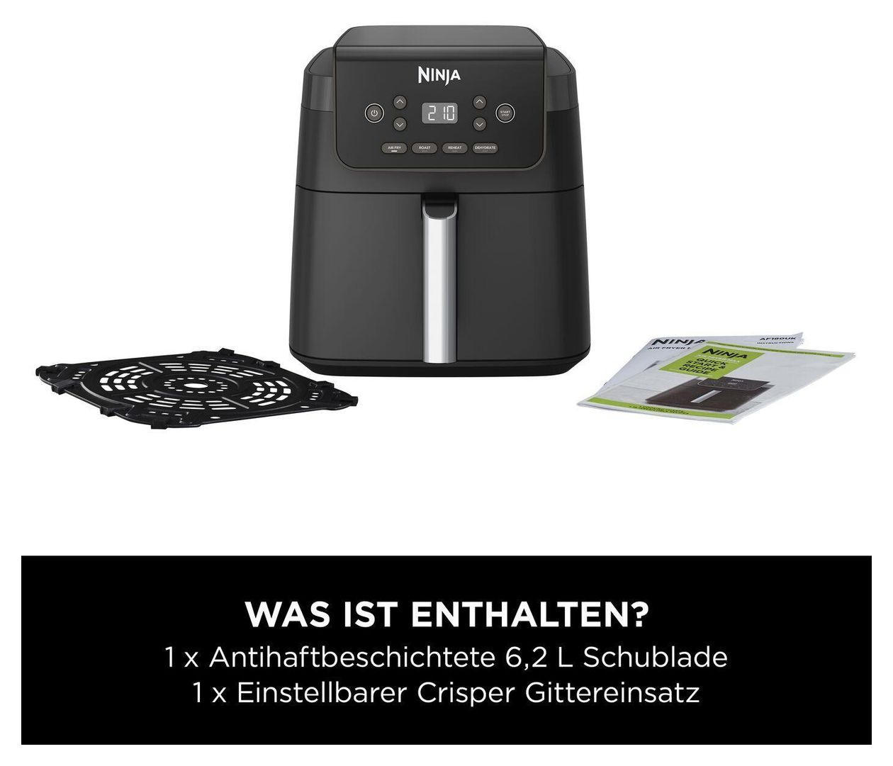 AF170EU Heißluftfritteuse 6,2 l 2000 W  (Schwarz) 