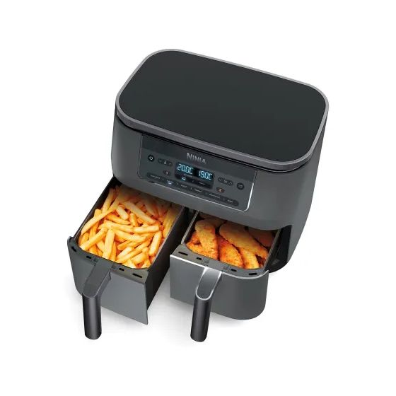 DZ300EU Doppel Heißluftfritteuse 7,6 l 2400 W  (Grau) 