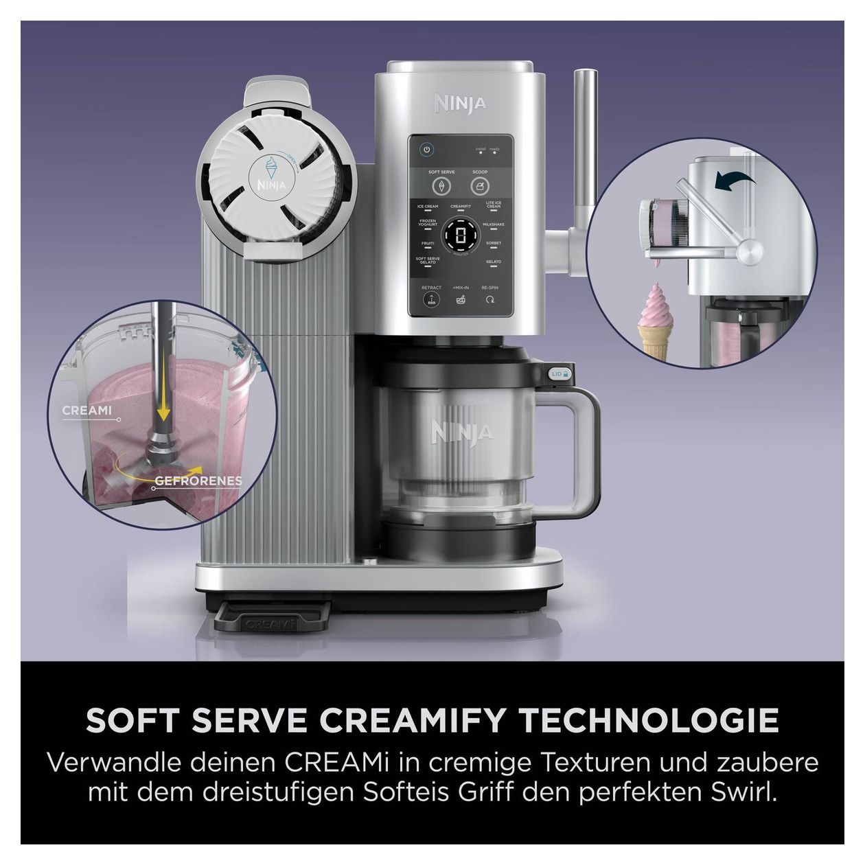 NC701EU Creami Swirl 0,48 l Eismaschine 800 W 
