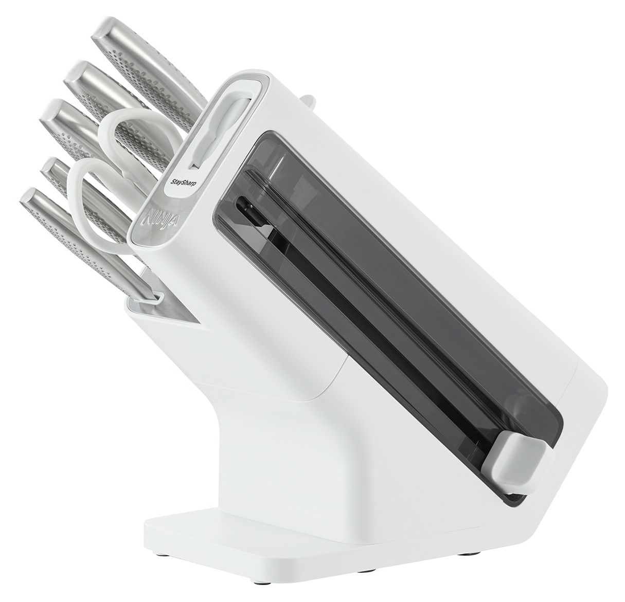 StaySharp Rostfreier Messerblock mit integriertem Schleifer 6-teiliges Set 