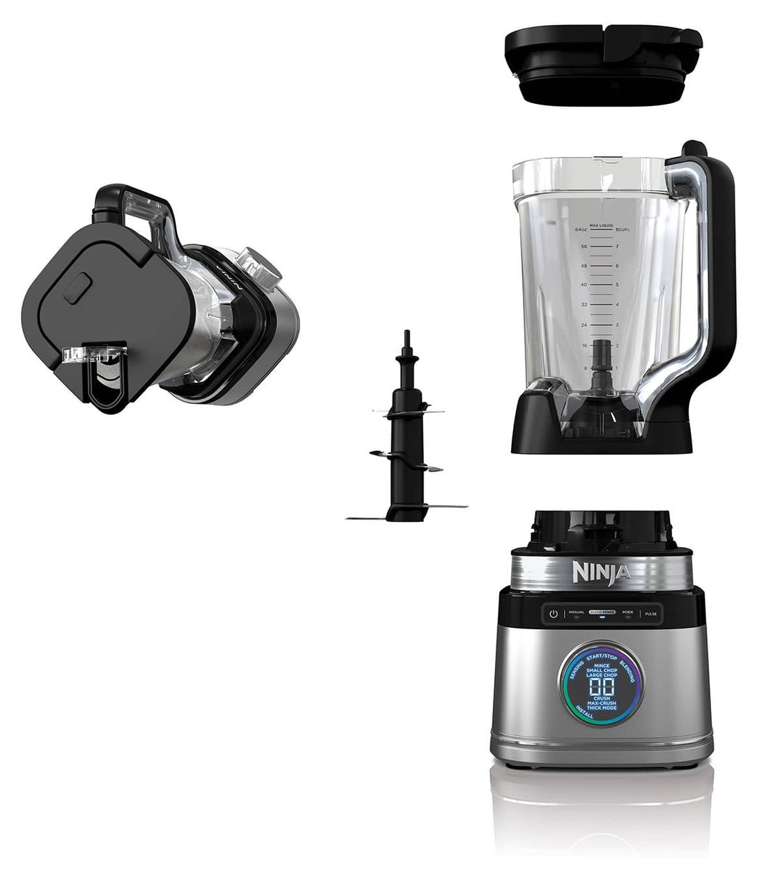TB201EU Detect Power Mixer Pro 2,1 l Standmixer 1200 W  (Schwarz, Silber) 