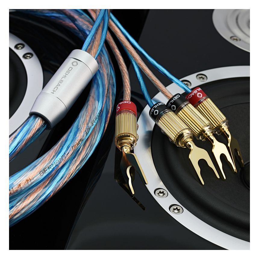 Bi-Tech 4.4L Lautsprecherkabel-Set Stecker Terminal auf Terminal 3 m  (Blau/Kupfer) 