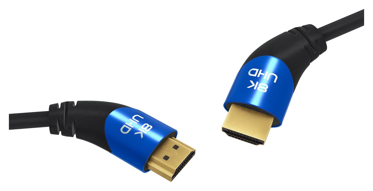 Shape Magic 48 Gbit/s Stecker Abgewinkelt HDMI auf 3 x HDMI Type A (Standard) 1,5 m  (Schwarz, Blau) 