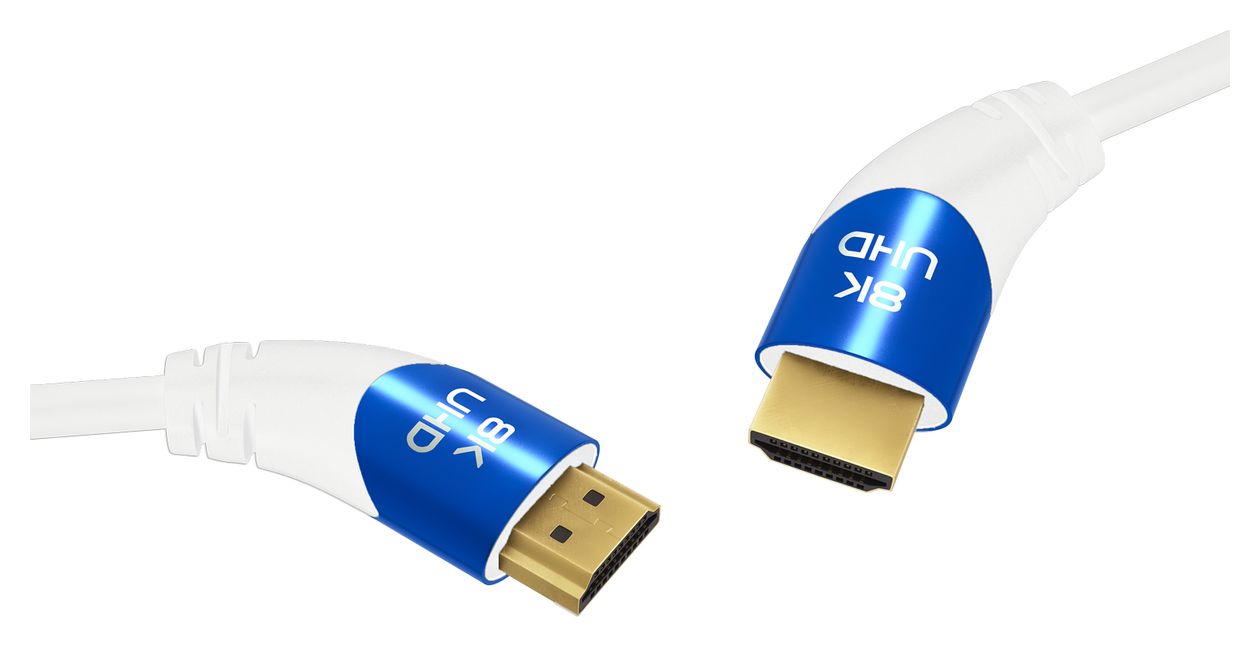 Shape Magic 48 Gbit/s Stecker Abgewinkelt HDMI auf HDMI Typ A (Standard) 1,5 m  (Blau, Weiß) 