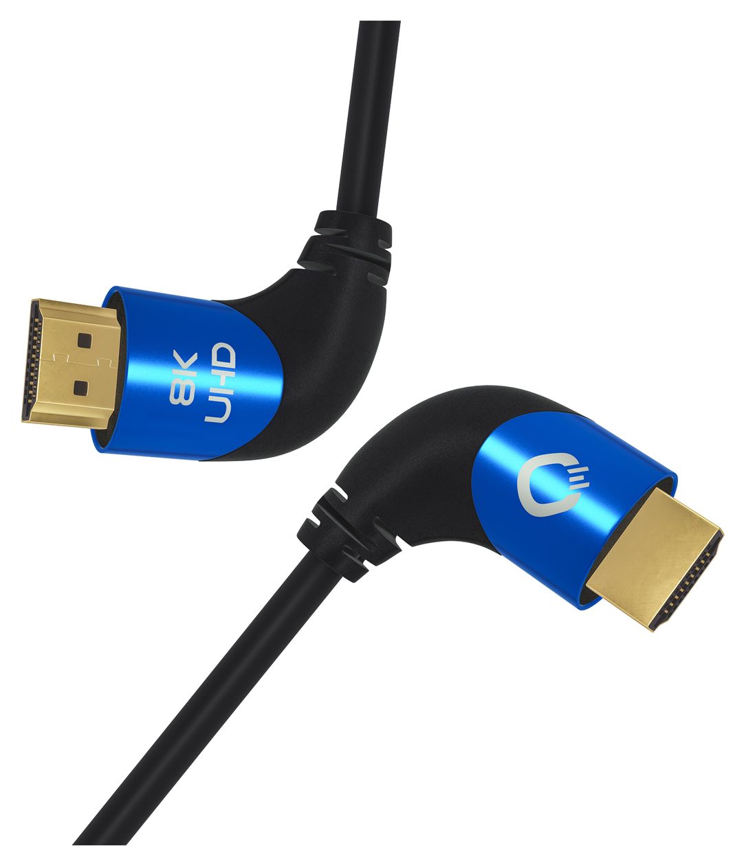 Shape Magic 90 48 Gbit/s Stecker Abgewinkelt HDMI auf HDMI Typ A (Standard) 1 m  (Schwarz, Blau) 