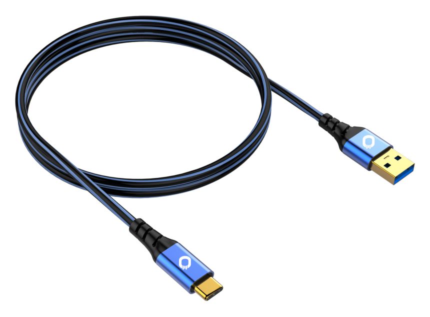 USB Plus C3 10 Gbit/s Rundkabel USB A auf USB C Männlich 2 m  (Blau) 