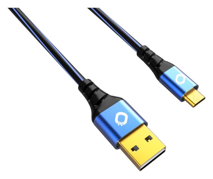 USB Plus Micro 0,48 Gbit/s Rundkabel USB A auf Micro-USB B Männlich 2 m  (Blau) 