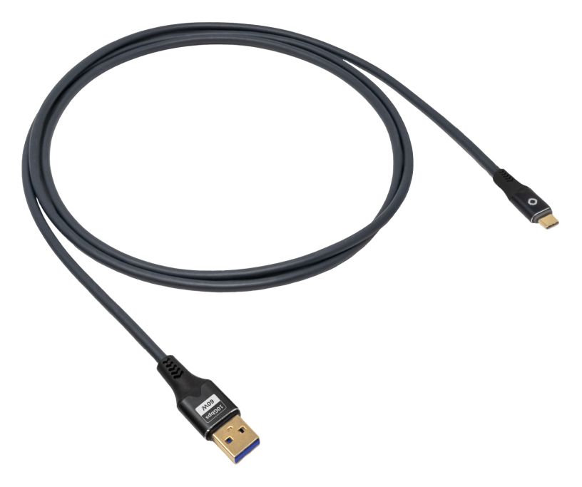 USB Pulse AC 10 Gbit/s Rundkabel USB A auf USB C Männlich bis 60 W 1 m  (Anthrazit) 