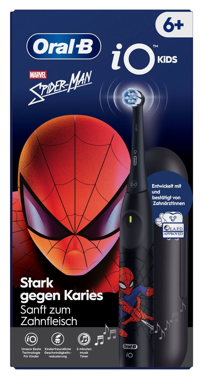 iO Kids 6+ Spiderman Rotierende Zahnbürste für Kinder  (Schwarz) 