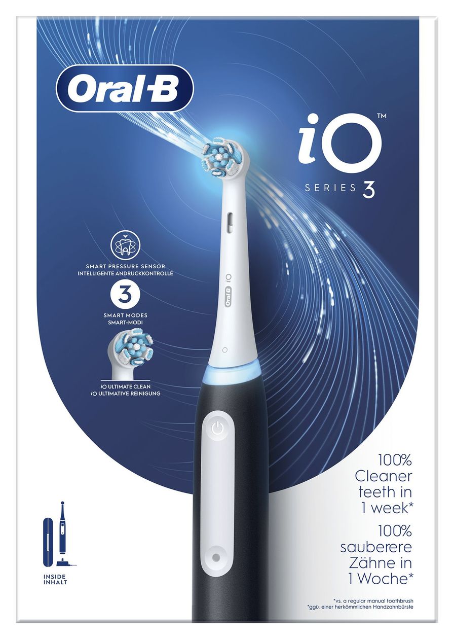iO Series 3 Rotierende-vibrierende Zahnbürste für Erwachsene  (Schwarz, Weiß) 