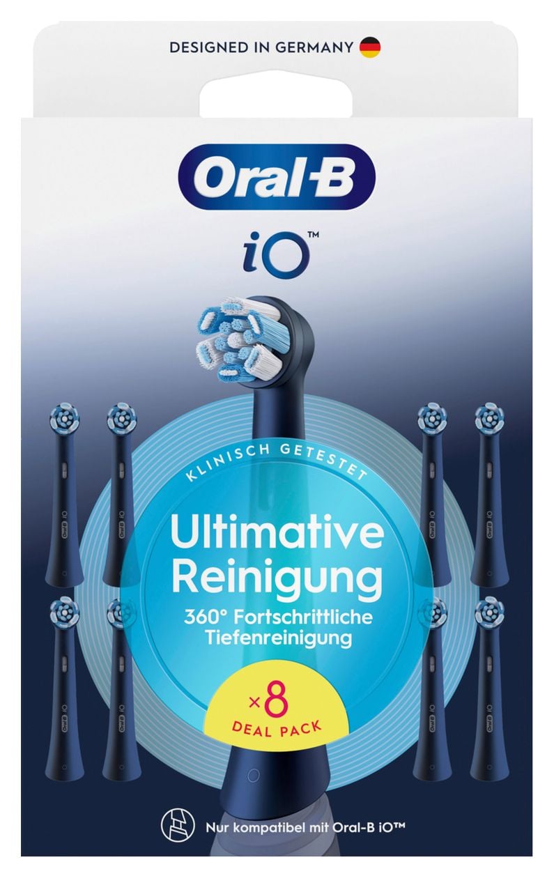 Oral-B iO Ultimative Reinigung Aufsteckbürsten 8 Stück (Schwarz)