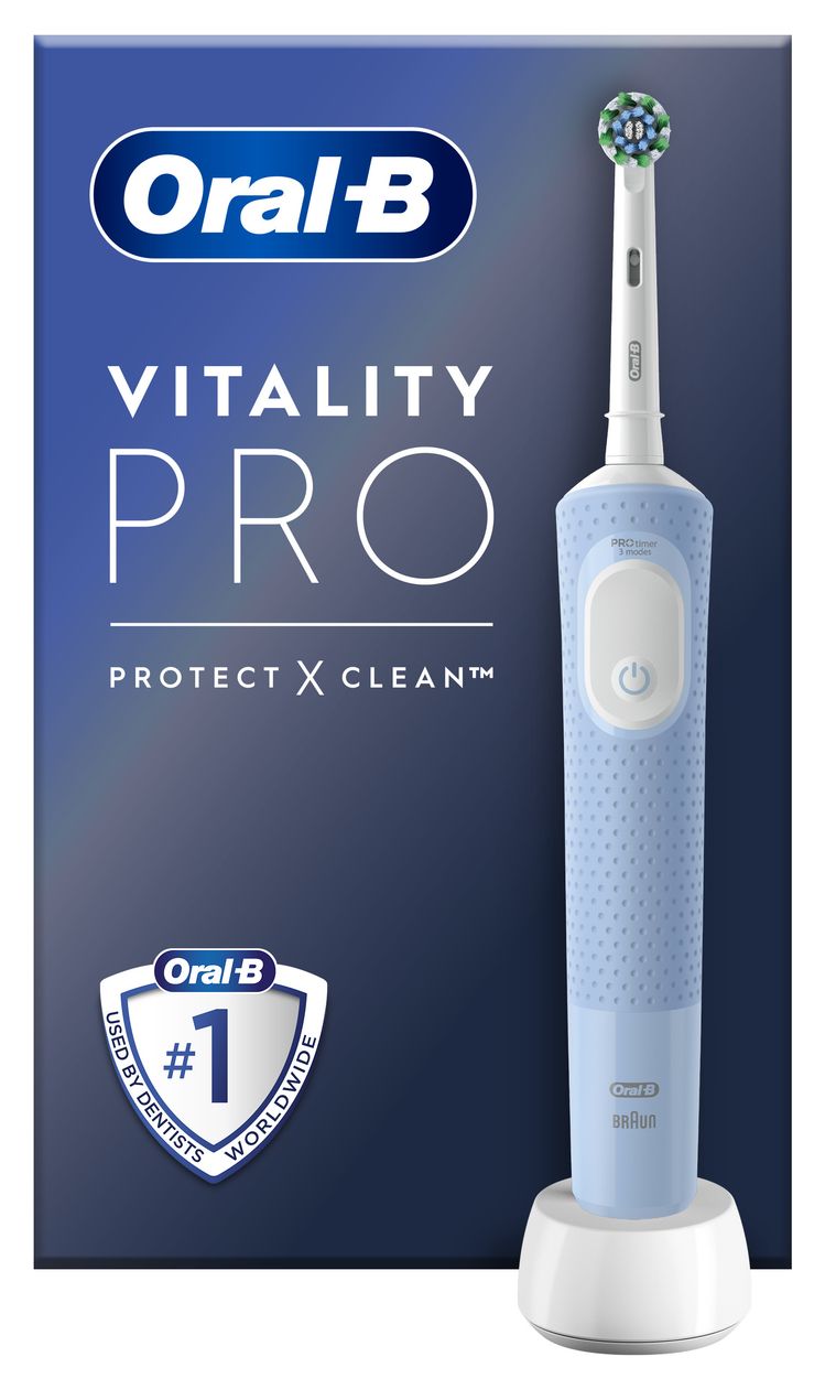 Vitality Pro D103 Protect X Clean Rotierende-vibrierende Zahnbürste für Erwachsene  (Grau, Weiß) 