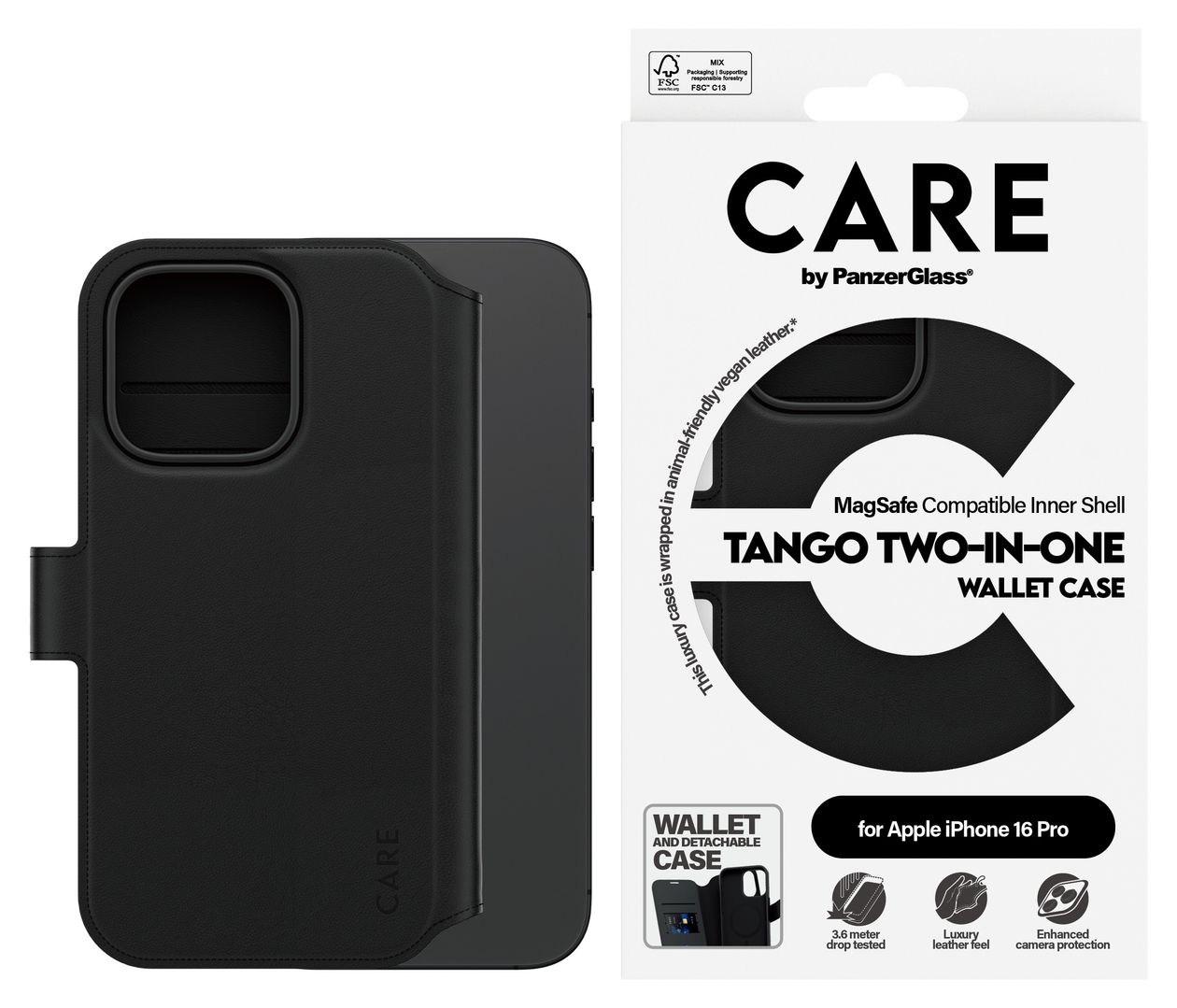 1330 Care Case Cover für Apple Apple - iPhone 16 Pro  (Schwarz) 