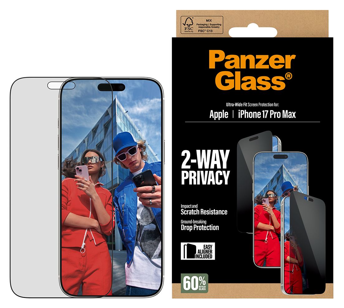 2-Way Privacy Klare Bildschirmschutzfolie gehärtetes Glas für Apple iPhone 17 Pro Max 
