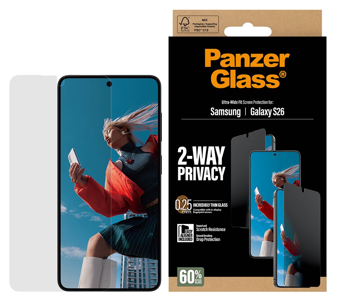 2-Way Privacy Klare Bildschirmschutzfolie Kunststoff für Samsung Galaxy S26 