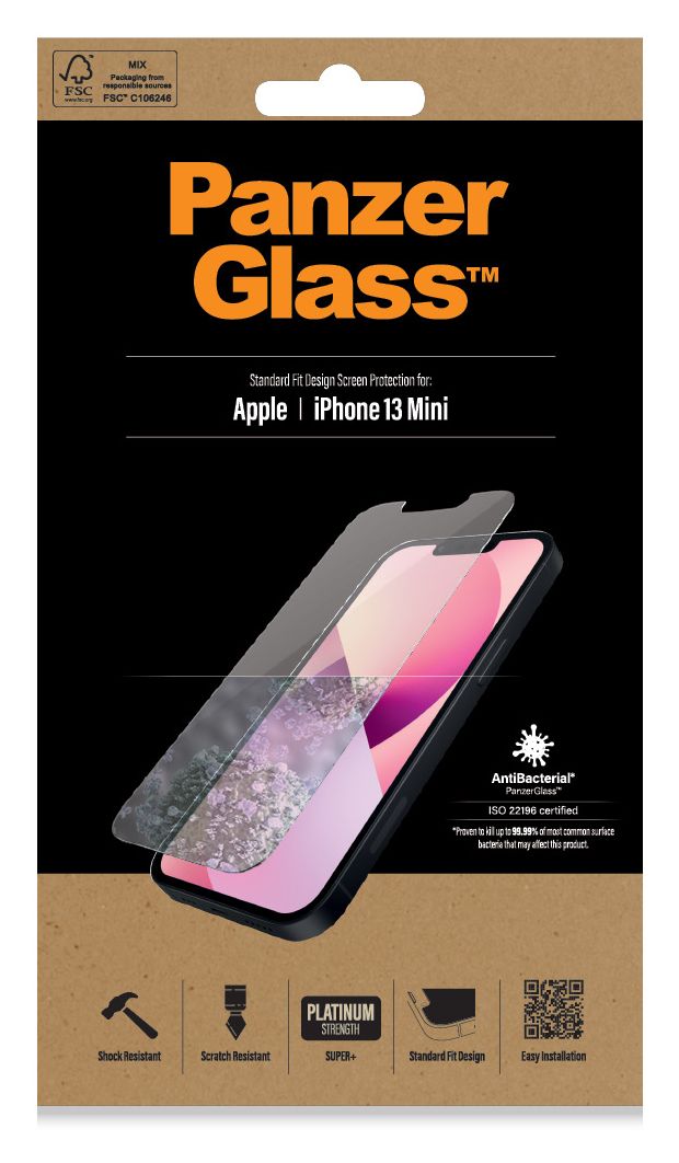 2741 Klare Bildschirmschutzfolie Gehärtetes Glas, Polyethylenterephthalat, Silikon für  Apple Apple - iPhone 13 Mini Kratzresistent, Schockresistent 