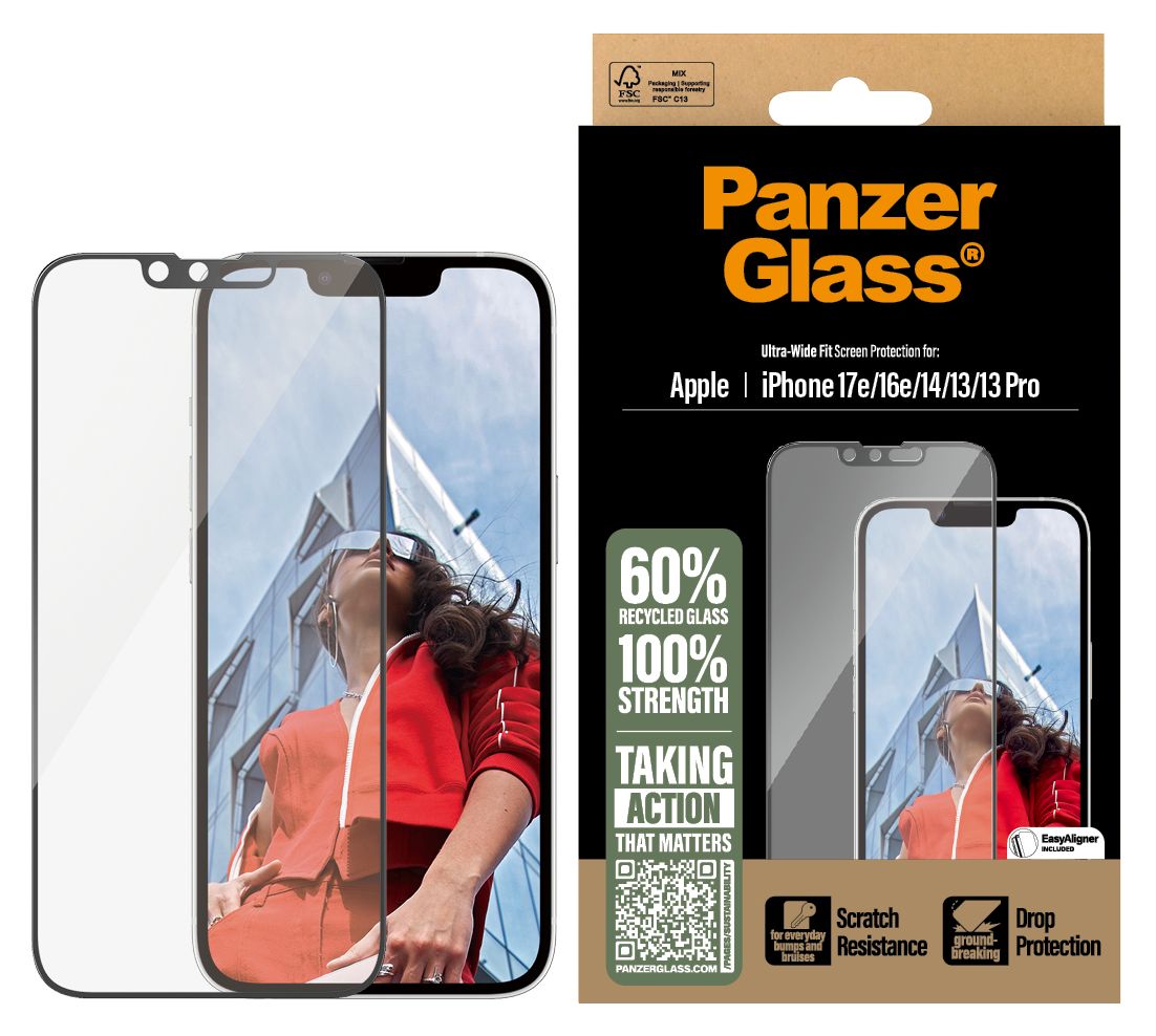 29845 Klare Bildschirmschutzfolie Gehärtetes Glas, Polyethylenterephthalat, Silikon für  Apple Apple - iPhone 13, Apple - iPhone 13 Pro, Apple - iPhone 14, Apple - iPhone 16e, Apple - iPhone 17e Kratzresistent, Schockresistent 