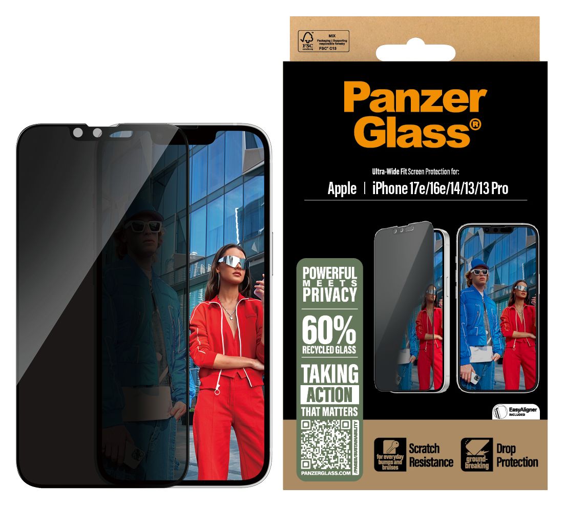29845 Privacy Screen Protector Klare Bildschirmschutzfolie Gehärtetes Glas, Polyethylenterephthalat, Silikon für  Apple iPhone 13, iPhone 13 Pro, iPhone 14, iPhone 16e Kratzresistent, Schockresistent 