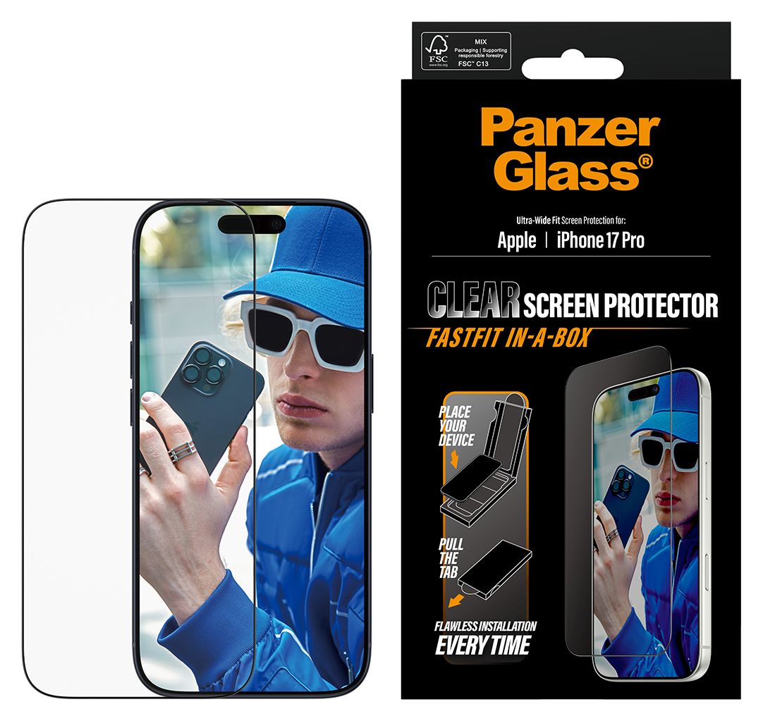 48188 Klare Bildschirmschutzfolie Gehärtetes Glas, Polyethylenterephthalat, Silikon für  Apple Apple - iPhone 17 Pro Kratzresistent, Schockresistent 