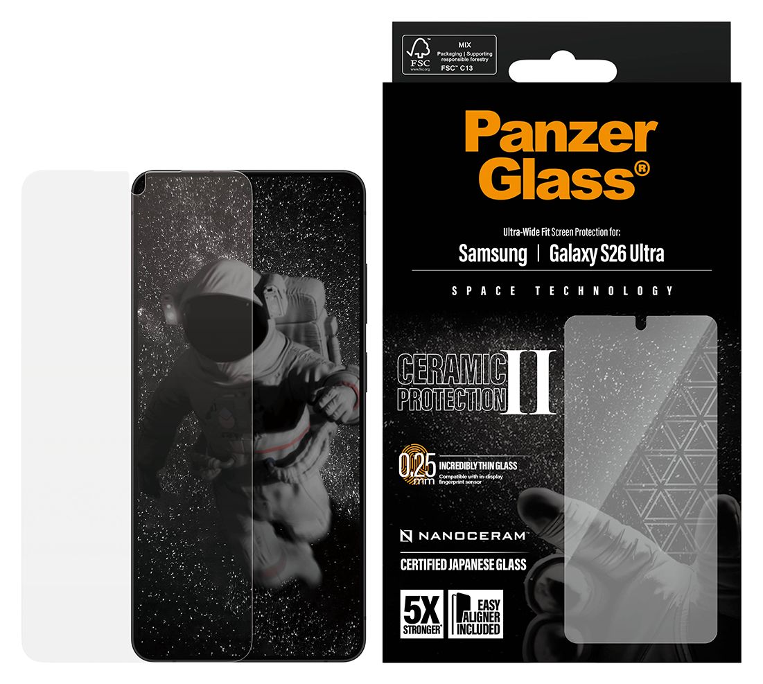 51433 Ceramic Klare Bildschirmschutzfolie Gehärtetes Glas, Polyethylenterephthalat, Silikon für  Samsung Samsung - Galaxy S26 Ultra Kratzresistent, Schockresistent 