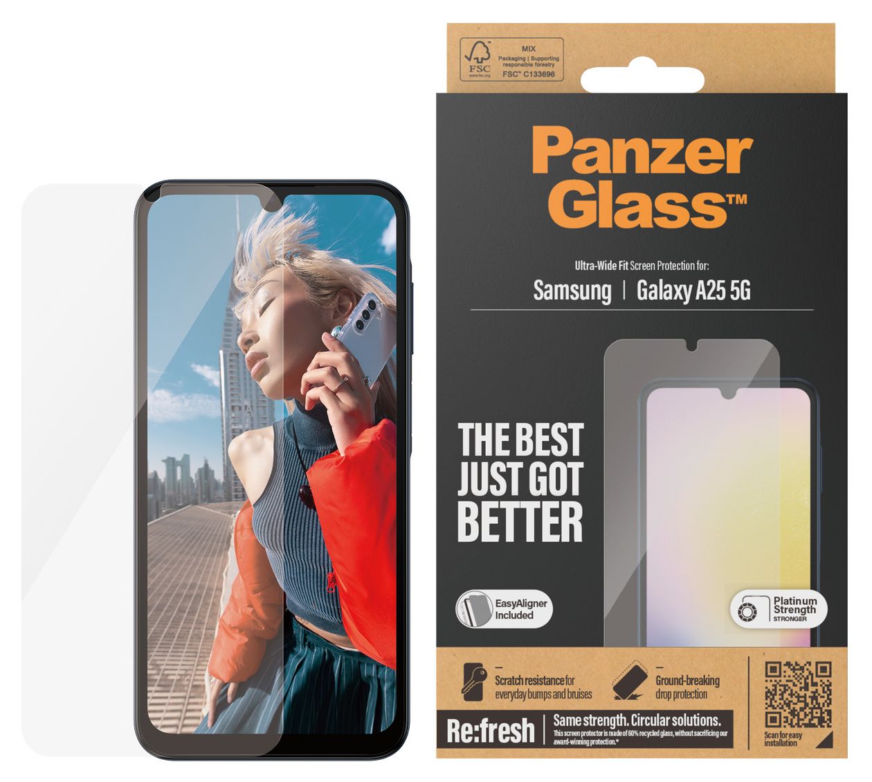 7335 Screen Protector Klare Bildschirmschutzfolie Polyethylenterephthalat, Silikon für  Samsung Galaxy A25 Kratzresistent, Schockresistent 