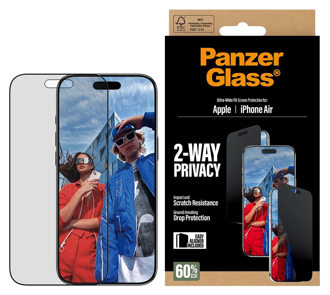 74944 2-Way Privacy Klare Bildschirmschutzfolie Gehärtetes Glas, Polyethylenterephthalat, Silikon für  Apple Apple - iPhone Air Kratzresistent, Schockresistent 