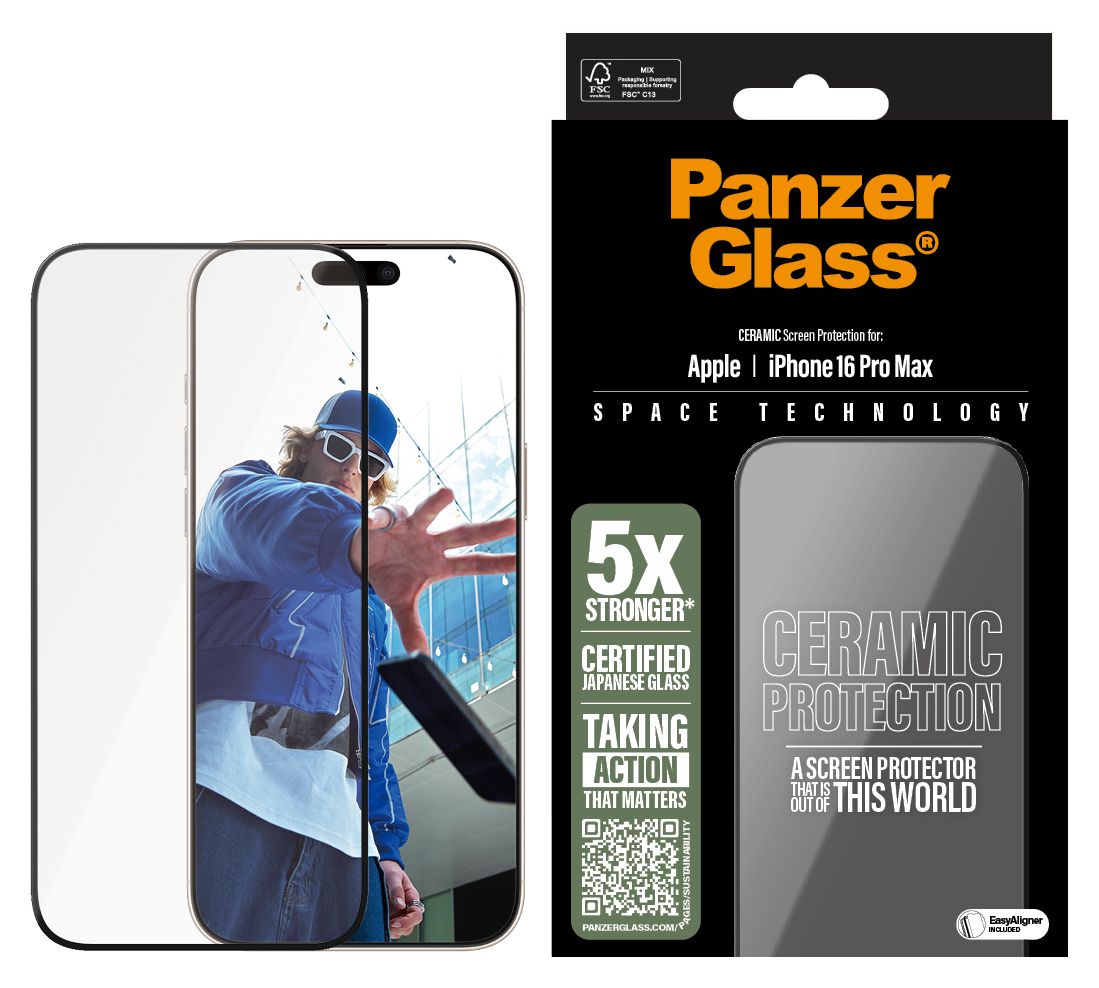 Ceramic Displayschutz Klare Bildschirmschutzfolie Gehärtetes Glas, Polyethylenterephthalat, Silikon für  Apple Apple - iPhone 16 Pro Max Kratzresistent, Schockresistent 