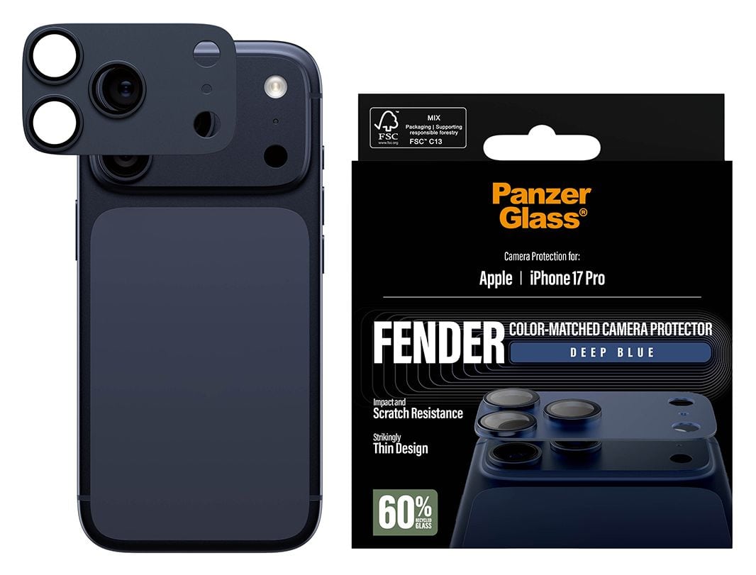 Fender Kameraschutz (Deep Blue) Klare Bildschirmschutzfolie Silikon für Apple iPhone 17 Pro 