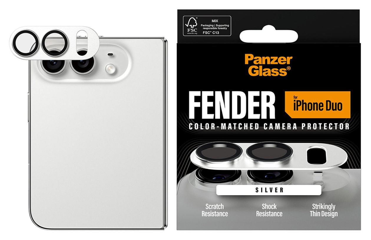 Fender Kameraschutz Silber iPhone Duo 