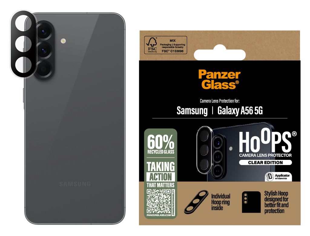 Hoops Camera Lens Protection Klare Bildschirmschutzfolie Gehärtetes Glas, Silikon für  Samsung Samsung - Galaxy A56 5G Kratzresistent, Schockresistent 