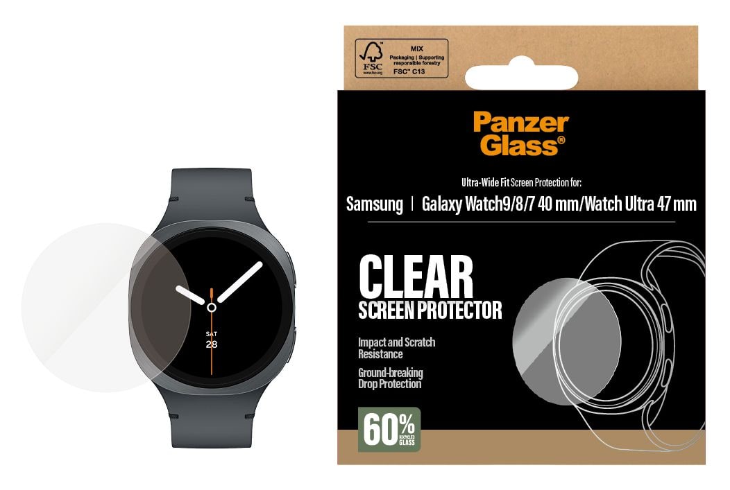 PanzerGlass® Displayschutz Samsung Galaxy Watch9 40mm | Watch8 40mm | Watch Ultra 47mm | Watch7 40mm 