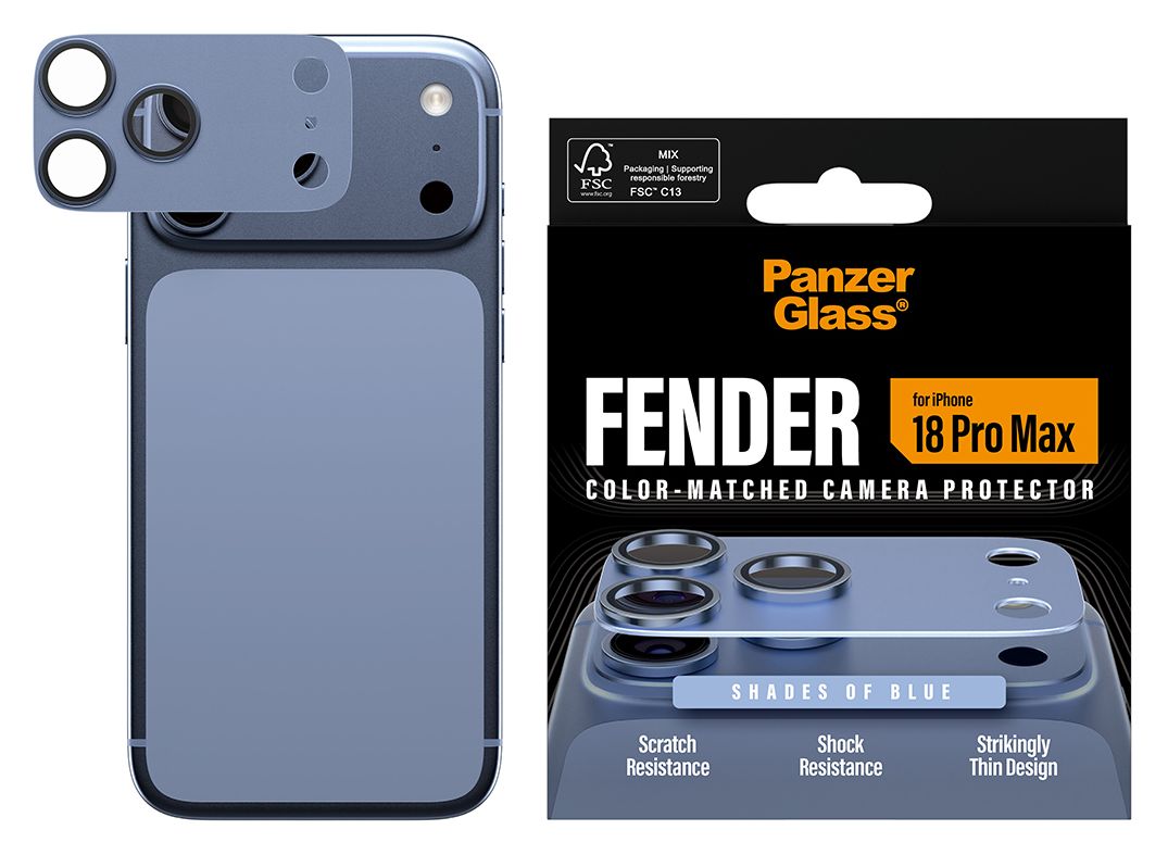 PanzerGlass® Fender Kameraschutz Shades of Blue iPhone 18 Pro Max 