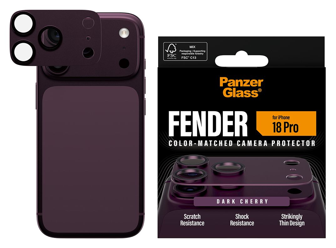 PanzerGlass® Fender Kameraschutz Dark Cherry iPhone 18 Pro 
