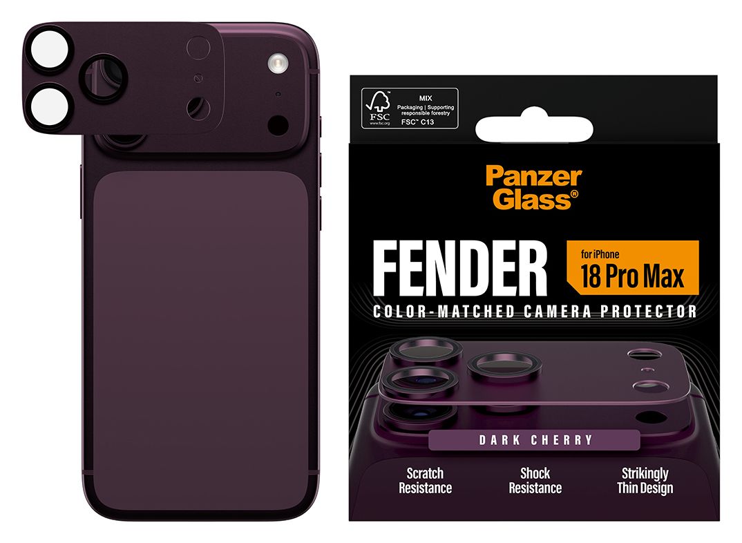 PanzerGlass® Fender Kameraschutz Dark Cherry iPhone 18 Pro Max 