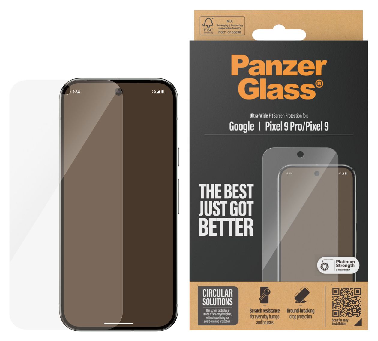 Screen Protector Klare Bildschirmschutzfolie gehärtetes Glas für Google Pixel 9, Pixel 9 Pro 