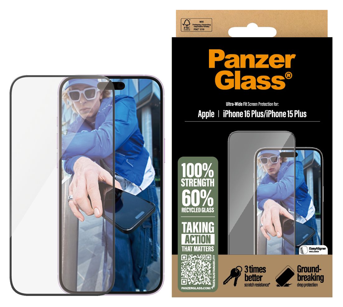 Screen Protector Klare Bildschirmschutzfolie gehärtetes Glas für Apple iPhone 16 Plus, iPhone 15 Plus 