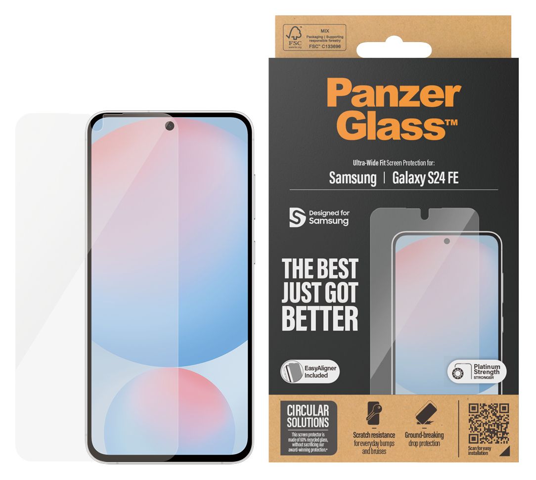 Screen Protector Klare Bildschirmschutzfolie gehärtetes Glas für Samsung Galaxy S24 FE 