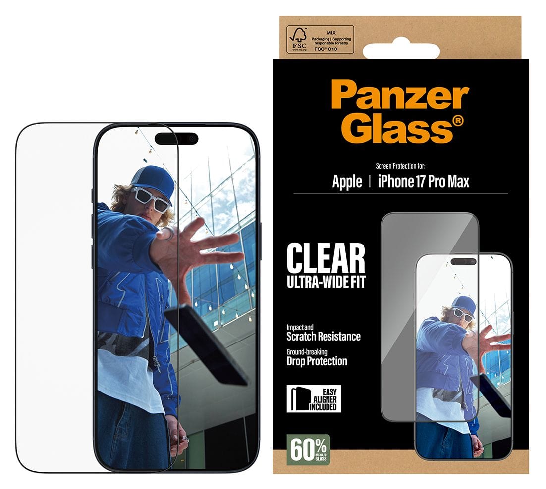 Screen Protector Ultra-Wide Fit mit EasyAligner Klare Bildschirmschutzfolie gehärtetes Glas für Apple iPhone 17 Pro Max, iPhone 18 Pro Max 