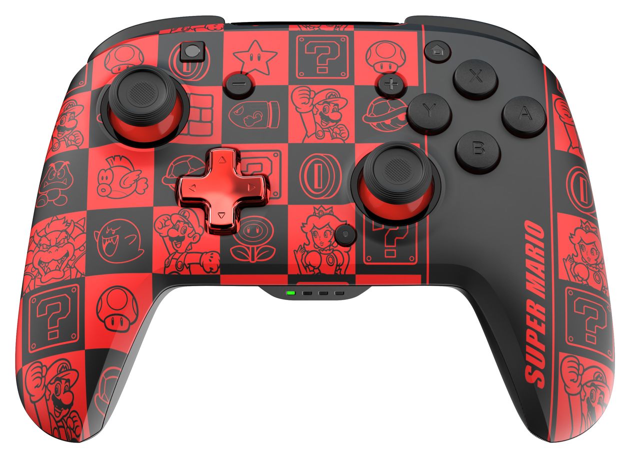 Rematch Glow Super Mario Super Icons Analog / Digital Gamepad für Nintendo Switch, Nintendo Switch OLED  (Schwarz, Grün, Rot) 