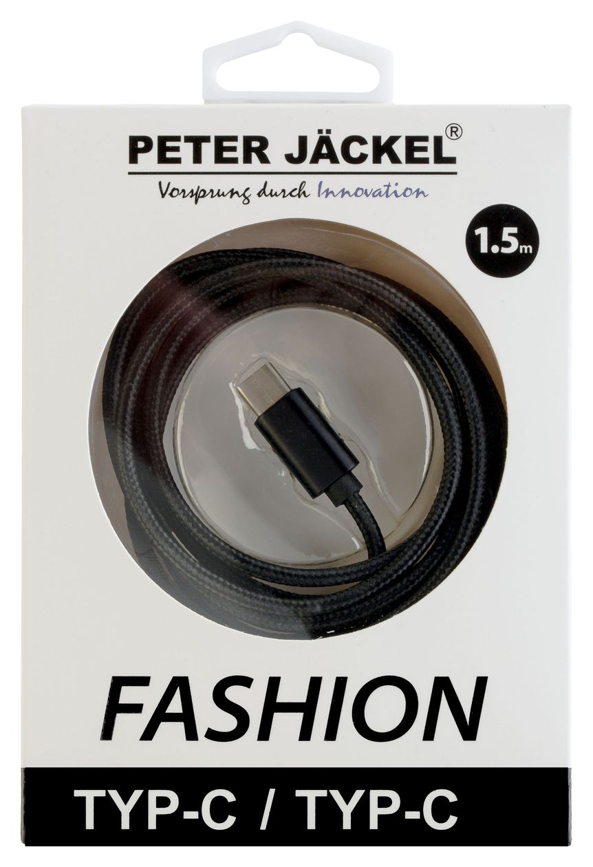 18452 USB C auf USB C Männlich 1,5 m  (Schwarz) 