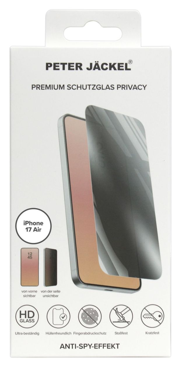 23041 Privacy Impact Glass Datenschutz-Bildschirmschutz gehärtetes Glas für  Apple iPhone 17 Air Kratzresistent, Antibakteriell 